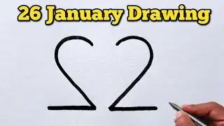 How to Draw Beautiful Drawing From Number 22 | Happy Republic Day Drawing