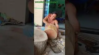 Crafting a Traditional Wooden Drum from Scratch 86 #shorts #crafting #traditionalcrafts #woodendrum