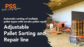 Adjustable pallet sorting and repair line by Pallet Sorting Systems | PSS Jassboard, Poland
