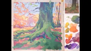 ACRYLIC, SEP NOV 2024, WEEK 3   Under the Moss   Split Complementary Colours