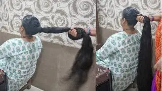 Ponytail Strength Challenge | Hard Hair Pulling Challenge | Long Hair Pulling| Long Ponytail Pulling