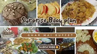 Surprise Bday party 4 husband🌷|ghar pee kiya buffet arrangements 😍 |#subscribe #fypシ゚viral#trending 