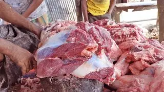 Big Cow Meat Cutting And Selling Shop In City Meat Market || Special Technique to Beef Cutting.