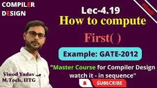 L4.19 | GATE-2012 :  Find FIRST( ) in Compiler Design (CD) |  How to find FIRST( )