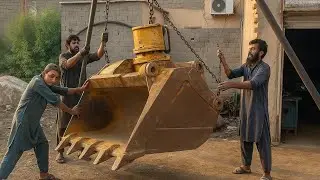 Old Excavator Bucket Restoration | Front Teeth Replacement & Welding Work