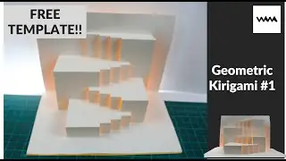KIRIGAMI POP-UP CARD: Geometric #1  | w/ template [WAIU]