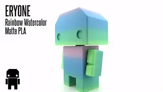 829 ERYONE Rainbow Watercolor Matte PLA | 3D printed sample | #FilaMODE