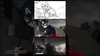 Thanos vs Captain America in DBZ animation style #dragonball #anime #akiratoriyama #goku #marvel