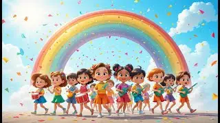 Rainbow Parade Song for Kids 🎶 | Fun Learning Colors | HD Cartoon
