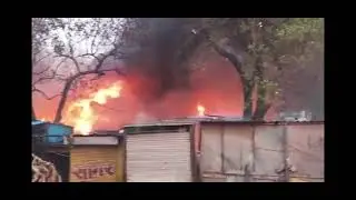 transport nagar fire incident | gwalior transport nagar me aag lagi