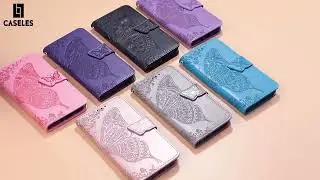 Caseles Leather Wallet Case for Women: Flip Cover with Card Slots, Wrist Strap & Stand #phonecase