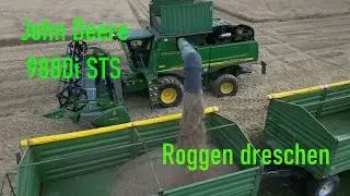 Getreideernte 2023,  Mähdrescher von John Deere 9880i STS Vlog8