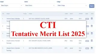 CTI Jobs 2025 Tentative Merit Lists | CTI Jobs 2025 Apply | CTI Jobs 2026 | cti merit lists 2026
