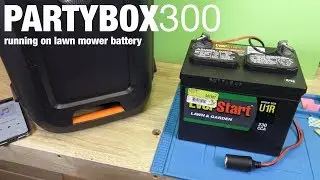 JBL Partybox 300 - Running on a Lawnmower Battery