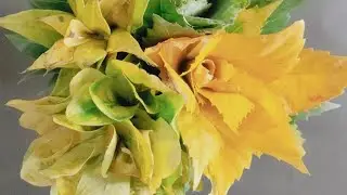 Simplest 4 type of Green 💚 leaves flower 💐|#art #trending #easy #cute #leaves #youtubevideo 