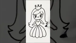 Как нарисовать милую принцессу | Пошаговое рисование для детей