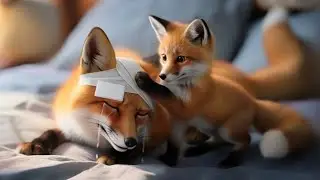 Mama Fox Gets Sick, and Her Little Cub Takes Care of Everything on Christmas 🤕🦊🎅🏻