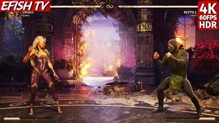 Sindel & Sonya vs MK95 Reptile & Cyrax (Hardest AI) - Mortal Kombat 1