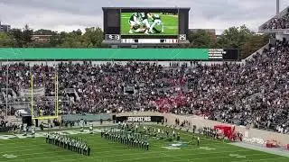 Sparty and MSU football entrance homecoming 2019