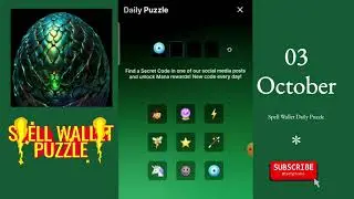 Spell Wallet Daily Puzzle 3 October || SpellWallet Today Puzzle || Spell Wallet Secret codes