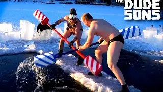 Gladiator Duel Into Frozen Lake Challenge (with Hydraulic Press Channel)