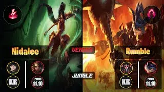 Lava NIDALEE (Jungle) [Electrocute] VS RUMBLE - Grandmaster KR Patch 11.10