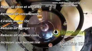 Premo-Plus Oil Bypass Filtration System installed on a Cummins ISX