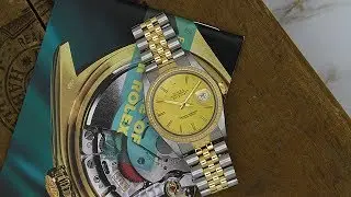 Mens Rolex DateJust Sapphire Quick Set Steel & 18k Gold 16013 Super Clean!