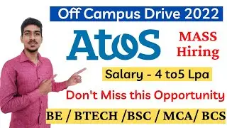 Atos Syntel Recruitment 2022 | Atos Syntel Off Campus Drive 2022 | Atos Syntel Freshers Hiring