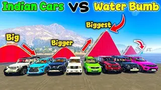 GTA 5: Indian Cars Vs Water Bumb Challenge 😱