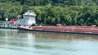 I've never seen anything like this!!! A Marathon Oil Barge on the Ohio River!
