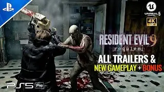 RESIDENT EVIL 9 REQUIEM - NEW GAMEPLAY DEMO & ALL TRAILERS | Official Leon Story 2026 + BONUS (4K)