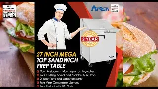 Atosa MSF8305GR 27 inch Mega Top Sandwich Prep Table #sandwich #restaurant #restaurantequipment