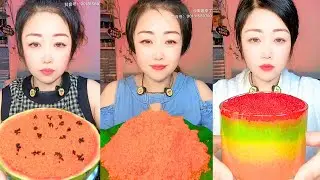 Chinese Colored Ice Eating Show ASMR #14