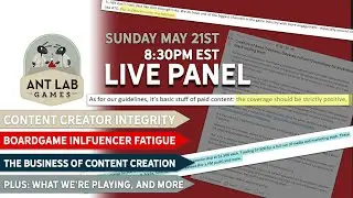 Into the Nexus | May 21st | LIVE Board Game Panel Discussion | Content Creator Integrity