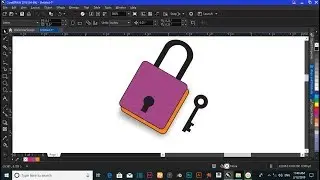 How to make lock and key in corel draw x8 / corel draw 2018