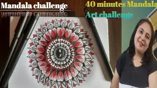40 Minutes Mandala challenge/ simple / easy Mandala Art for beginners@ kidozone with Aaradhy