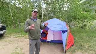 Обзор палатки Marmot Limestone 4 — яркая и просторная — красный, белый и синий!
