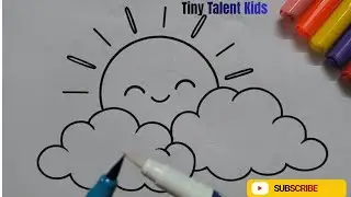Sun and Clouds Coloring for Kids ☀️☁️ | @TinyTalentKids_tv