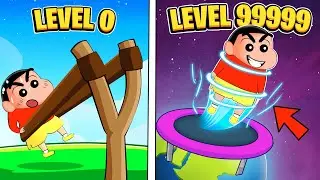 Shinchan Launched Into Space And Reached Moon 😱🔥 | Roblox Launch Into Space Simulator | Funny Game 😂