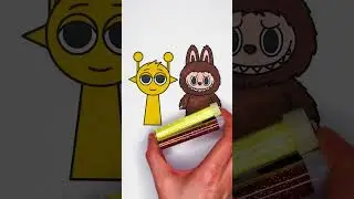 💛 Simon Sprunki & Cute Friend 🤎✨ Glitter Coloring #glitter #art #sprunki #color #toy #trending