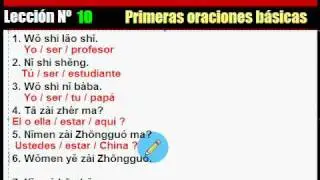 Aprende Chino Fácil. 10. Primeras Oraciones Básicas.