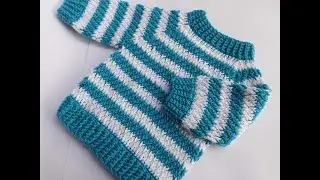 Crochet Baby Sweater Top-down Raglan/ easy crochet sweater for boys and girls/ crochet baby set