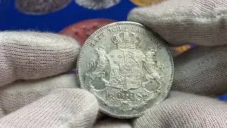 Oskar I - Riksdaler Specie 1851, Vackert exemplar med full fr&auml;sch&ouml;r fr&aring;n Roberto Delzanno Numismatik