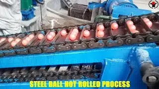 Hot rolled steel ball induction production line #steelball #hotrolledball #inductionheater