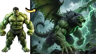 AVENGERS BUT WOLF X DRAGON HYBRID MARVEL & DC CHARACTERS 2025