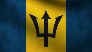 [10 Hours] Barbados Flag Waving - Video & Audio - Waving Flags