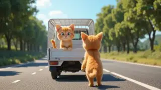Cat Mom Shopping on Vespa with Baby! 😻 Viral Cute Scene#cat#funny#viralvideo #cartoon #cutecat #cat 