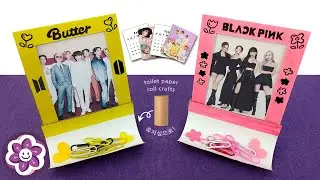 DIY BTS & BLACKPINK mini Photo Frame ♡ mini Desk Calendar!!&nbsp;|Toilet paper roll crafts|휴지심으로 액자♡달력만들기