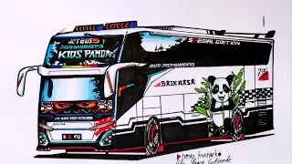 Bus KIDS PANDA Baik Rasa, Cara Menggambar Bus ,Bus Pariwisata